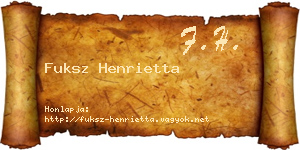 Fuksz Henrietta névjegykártya